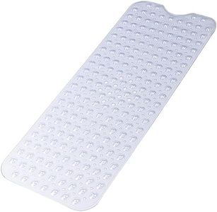 Extra Long Non Slip Bathtub Mat - 40 x 16 Inch Machine Washable Tub Mats with Suction Cups and Drain Holes for Bathroom