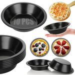 RHBLME 10 PACK Mini Pie Tins, 4 Inch Mini Pie Pans Nonstick Small Pie Tins, Carbon Steel Small Pie Pans Individual Pie Tins for Baking Dessert, Fruit Pie and Beef Pie, Oven Safe & Dishwasher Safe