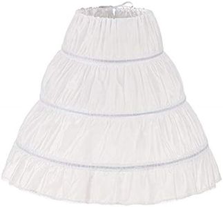 MEITEMEI Enfants 3 cerceaux Petticoat Filles Crinoline Jupons sous 4-14 Ans Filles Princesse/Robe de Cérémonie (7-13 yrs,Length 25.6", Blanc)