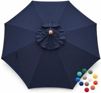 Formosa Covers 11 foot 8 Ribs Replacement Umbrella Canopy For Outdoor Octagonal Market Patio (CANOPY ONLY) (Dark Blue)