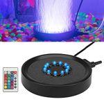 Number-one Aquarium Bubble Light LED Fish Tank Bubbler Light, Remote Controlled Aquariums Air Stone Disk Lamp with 16 Color Changing, 4 Lighting Effects for Fish Tanks and Fish Ponds