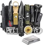 Survival Kit 14 in 1, Survival Gear and Equipment, Gifts for Men Dad Husband Him, Outdoor Fishing Hunting Camping Anniversary Birthday Gift Ideas for Him Teenage Boy Women