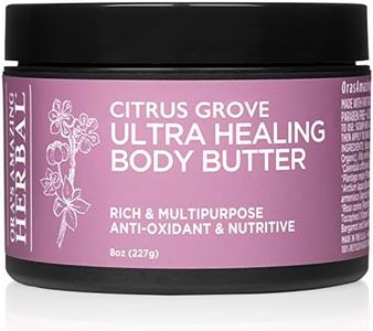 Ora's Amazing Herbal Ultra Healing Body Butter, Intensive Moisturizer For Dry Skin, Marjoram & Bergamot Essential Oil, 8 oz, Citrus Grove Scent