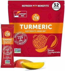 ZYN Turmeric Powder, Electrolyte Drink Mix Hydration Packets 32 Servings | Mango Pomegranate | Healthy Electrolytes Powder with Turmeric Powder, Vitamin C, Zinc & Curcumin