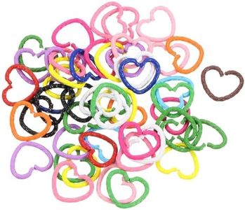uxcell 50Pcs Open Jump Rings, 14mm Colorful Heart Shape Connectors for DIY Crafts Bracelet Necklaces Jewelry Making, 1 Set of Multi Color