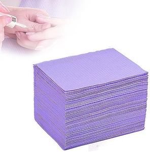 BUCICE 50Pcs Disposable Nail Art Table Towels 3 Ply Tissue Waterproof Lap Cloths 13" x 18" Waterproof Dental Bibs for Patients - Dentist or Medical Tray Cover and Nail Table Cover Supplies, Purple