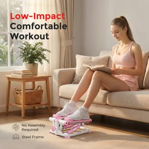 Sunny Health Mini Stair Stepper – Compact Pink Fitness Step Machine