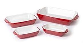 Lagostina Ceramic 4 Piece bakeware Set for The Everyday Baker, for Microwave, Oven, Dishwasher, Refrigerator/Freezer Safe