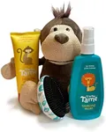 T is for Tame 4-in-1 - 100% Natural Hair Taming Kit with Detangler Spray & Leave in Cream for Bed Head, Frizz & Flyaways - Plus Adorable Plush Monkey that Entertains While Parents Tame Hair