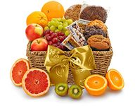 Fresh Fruit Muffin Hamper - Classic Muffin Gift Basket with Tulip Muffins, Cookies, Bananas, Grapes - Celebratory Snack Hamper for Birthdays and Other Occasions, from Regency Hampers