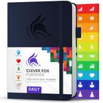 Clever Fox Planner Daily – Best Agenda & Daily Calendar to Boost Productivity & Hit Your Goals – Gratitude Journal Personal Daily Organizer – 14.5x21cm, Lasts 6 Months, Undated, Dark Blue