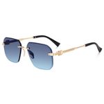 Dervin UV Protected Square Rimless Sunglasses for Men and Women (M, Gradient Blue)