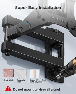 PERLESMITH Swivel Tilt TV Wall Bracket for 13-42" Flat & Curved TVs – Max 20kg, VESA 200x200mm