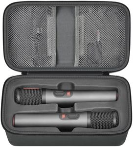 Boobowl Bluetooth Microphone Wireless Case Digital Microphones, Portable Wireless Mic Box for Rechargeable Battery, Receivers, Adapter (Bag Only)-Grey
