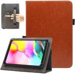 Universal 10 10.1 Inch Android Tablet Case, Nannxiebky Slim Folding Stand Folio Wallet Cover with Hand Strap for 10 10.1 Inch and All 9.5" - 10.5" Tablet, Brown