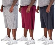 Real Essentials Men’s Big and Tall Quick Dry Fit Active Quick Dry Fit Active Athletic Workout Summer Gym Clothes Sleeping Basketball Gym Shorts Casual Lounge Elastic Running, Set 3, 3X, Pack of 3