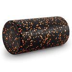 ProsourceFit High Density Foam Rollers 12 - inches long,Firm Full Body Athletic Massage Tool for Back Stretching, Yoga, Pilates, Post Workout Muscle Recuperation, Black/Orange