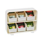 Mind Reader STBORG-WHT Bag, Tea Station Organizer Countertop Storage, Kitchen, Plastic, 10.25" L x 3.25" W x 7.75" H, White