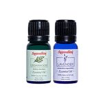 Sugandhim Lavender, Cedarwood Essential Oil, 2 x 10ml, Steam Distilled, Aromatherapy, 100% Pure, Natural & Undiluted, Aroma Diffuser, Blend With Carrier Oil To Apply on Skin, Inhale To Ease Tension