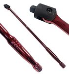 Autojack 750mm Breaker Bar, 1/2" Sq Dr 24" Socket Wrench, Flexi Knuckle Red Chrome Finish for Removing Wheel Nuts