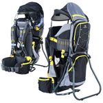 DROMADER Baby Carier Backpack - Toddler Hiking Backpack with Sun Canopy, Rain Cover, Insulated Pouch, Changing Mat & One-Hand Foldable Frame - Black and Yellow