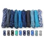 Paracord Planet 550 lb Type III Crafting Kits with Buckles, 50', Blues