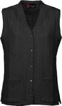 Maan Store Women Sleeveless Button Knitted Cardigan/L-XL Black