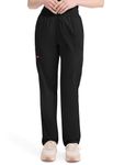 Dickies Women's Signature Elastic Waist Scrubs Pant, Black, Large