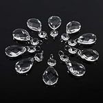 Acouto Glass Prisms Hanging Crystals for Chandelier 9×6×3 10pcs Clear Glass Crystal Prisms Chandelier Pendant Light Part Drops DIY Accessories