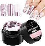 Makartt Chrome Gel Nail Polish: Metallic Gel Nail Polish, 8ml Rose Gold 3D Metal Painting Gel for Nail Art Soak off UV/LED Glossy Mirror Effect Nail Glue Gel for Home Salon DIY Manicure