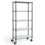 CAPHAUS NSF Commercial Grade Heavy Duty Wire Shelving w/Wheels, Leveling Feet & Liners, Storage Metal Shelf, Garage Shelving Storage, Utility Wire Rack Storage Shelves, w/Liner, 30 x 14 x 64 5-Tier