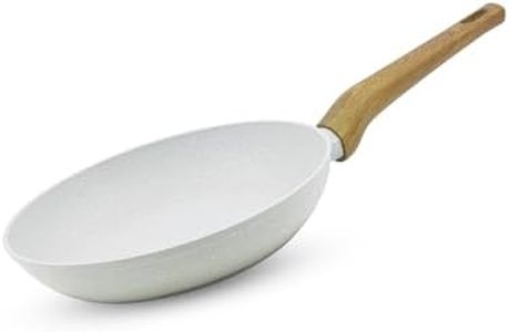 Bergner Naturally Forged Aluminum 28cm Frypan, Marble Non-Stick Coating, Less Oil Use, Scratch Resistant Frying Pan, Durable, Soft Touch Handle, Easy to Clean - Induction Bottom, Free Non-Woven Trivet