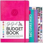 GoGirl Budget Book – Undated Colorful Monthly Financial Planner Organizer. Budget Planner & Expense Tracker to Reach Financial Goals, Lasts 1 Year, +Bonus 3 Cash Envelopes, A5 Hardcover – Hot Pink