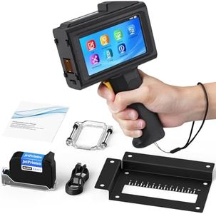 0.5 Inches Print Height Intelligent Handheld Inkjet Printer Lasts 16H Weighs Only 390g for Batch Code Date Lot Number Print on Plastic Carton Wood Metal Glass Aluminum with 42ml Fast Dry Ink (Black)