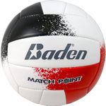 Baden MatchPoint Official Size 5 Cushioned Volleyball, Red/White/Black