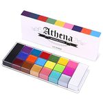 MISSLOOK Color Athena Face Body Paint Oil - Large Pan Black & White, Professional Non Toxic SFX Makeup Palette, Hypoallergenic Face Painting Pallet for Art, Theater, Halloween, Parties and Cosplay