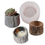 Tree Stump Flower Pot Silicone Mold Concrete Succulent Planter Mold Epoxy Resin Clay Cement Mould Candle Pen Holder Mold Storage Box Mold
