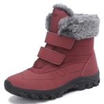 Snow Boots Womens Waterproof Ladies Walking Winter Ankle Boots Warm Fur Lined Anti Slip Shoes,629 Red 7UK 41EU 255