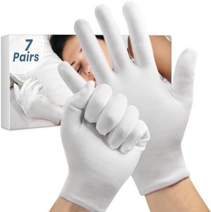 7 Pairs White Cotton Gloves Eczema Moisturizing