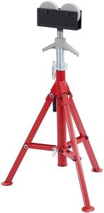 Towallmark Pipe Jack Stand with Roller Head, 28-52 Inch Adjustable Height,1/8"-12" Capacity, 2500LBS Load Capacity,Heavy Duty Carbon Steel Body, Steel Jack Stands Red