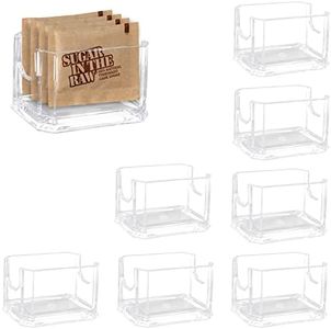 UOIENRT 8Pcs Sugar Packet Holder, Transparent Acrylic Sugar Packets Tea Bag Organizer for Restaurant, Hotel, Coffee Bar, Table, Office