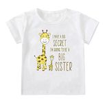 Sanqidu Promoted to Big Sister T Shirts Tops Toddler Baby Girl Going to be a Big Sister Tees Clothes Summer Outfit Announcement Gift (Giraffe, 4-5 Years)