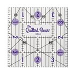 The Quilted Bear Quilting Rulers - Transparent Acrylic Non Slip Quilting & Patchwork Ruler with Clear Black Lines & 30, 45 & 60 Degree Angles (4" x 4")