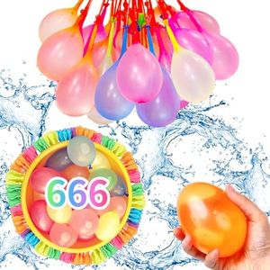 LOVICVKEM 666PCS Ballons d'eau, Bombe a Eau Ballon,Colorés Ballon Eau,Jeux D'eau,Bombes à Eau à Fermeture Automatique pour Fete en Plein air, Jardin et de Plage, Fête de La Piscine D'éte
