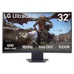LG Ultragear™ 32" Ultragear QHD (2560x1440) 1000R Curved Gaming Monitor, 1ms (GtG), 180Hz, AMD FreeSync™, 32GS60QC