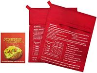 FOSUTOU 2 pack of microwave potato bag, reusable potato cooker bag, making express/delicious potatoes in just 4 min with gourmet recipe