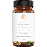 Nootropic Focus, Very High Potency Daily Cognitive Enhancer for Increasing Energy, Focus, Brain Function, Mental Alertness & Memory with Bacopa monnieri, Ginkgo, Tyrosine, Theanine, Caffeine, B6 & B12