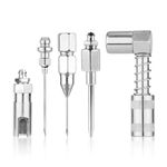 NQEUEPN Grease Gun Accessory Kit, 5pcs 90°Grease Coupler Nozzle High Pressure Coupler Release Grease Fitting Needle Dispenser Injection Needle for Hard-to-Reach Fittings