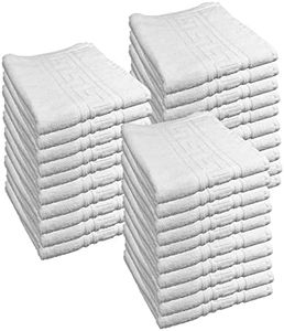 Toallas Lavabo (50x100 cms) 100% algodón Calidad Hotel, acabadas en greca. Color Blanco. 450 Gramos/m2. Pack de 30 Toallas.