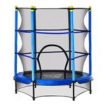 HOMCOM 5.2FT Kids Trampoline with Safety Enclosure, Indoor Outdoor Toddler Trampoline, for Ages 3-10 Years, Blue